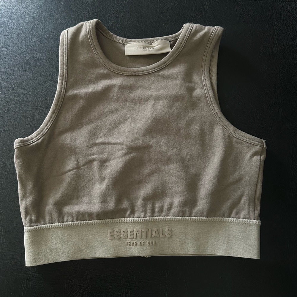 Essentials Beige Sleeveless Top